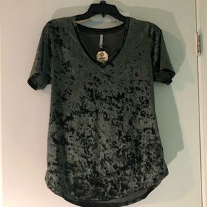 Crushed Velvet Forest Green T shirt